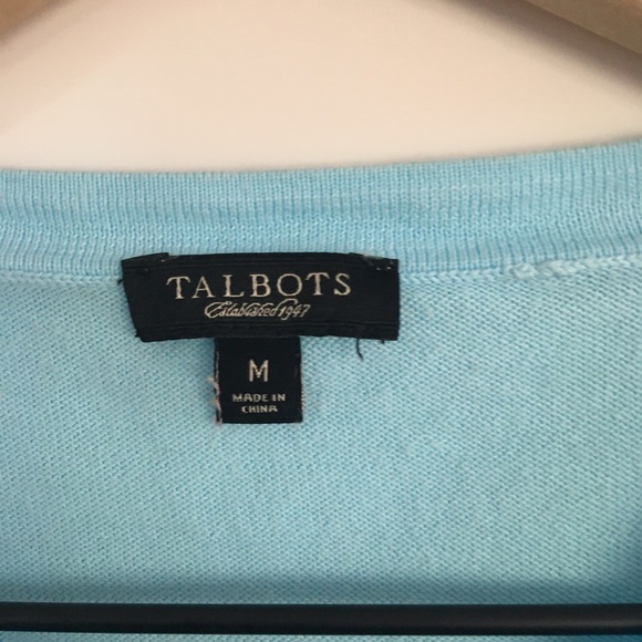 Talbots | Blue Ruffle Button Cardigan | Size M - Picture 4 of 6
